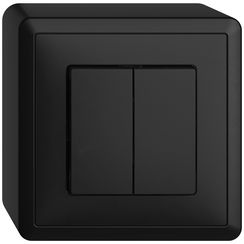 AP-Druckschalter, 1/3+3/1L, schwarz EDIZIOdue, 16A, 74x74x54mm