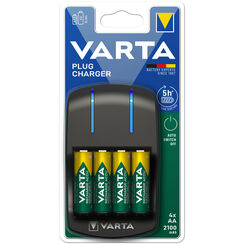 Ladegerät Varta Plug Charger mit 4xAA 2,1Ah Ready To Use