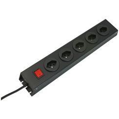 Steckdosenleiste MH 5xT13 PowerLine, Td 3x1mm², 1,5m, schwarz