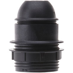 Fassung E27 Kunststoff schwarz mit Randmantel, 190°C, Vossloh