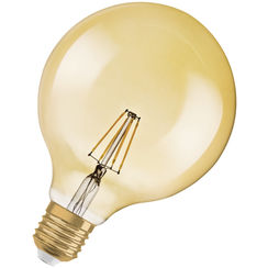 LED-Lampe 1906 GLOBE E27, 6,5W, 240V, 2400K, Ø125x173mm, gold, klar, DIM
