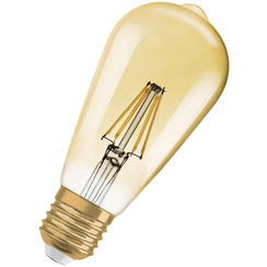 LED-Lampe 1906 EDISON E27, 2,8W, 240V, 2400K, Ø64x145mm, gold, klar
